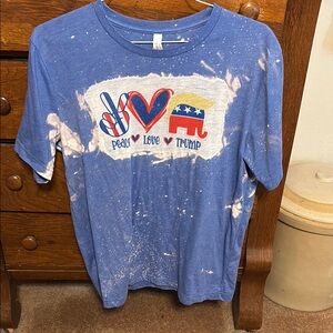 Peace Love Trump Bella Canvas Blue and White Short Sleeve Tee